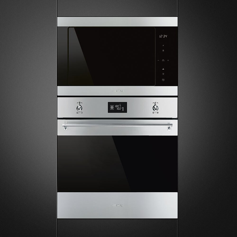 Smeg FMI325X1 Built-In Microwave with Grill, Stainless Steel
