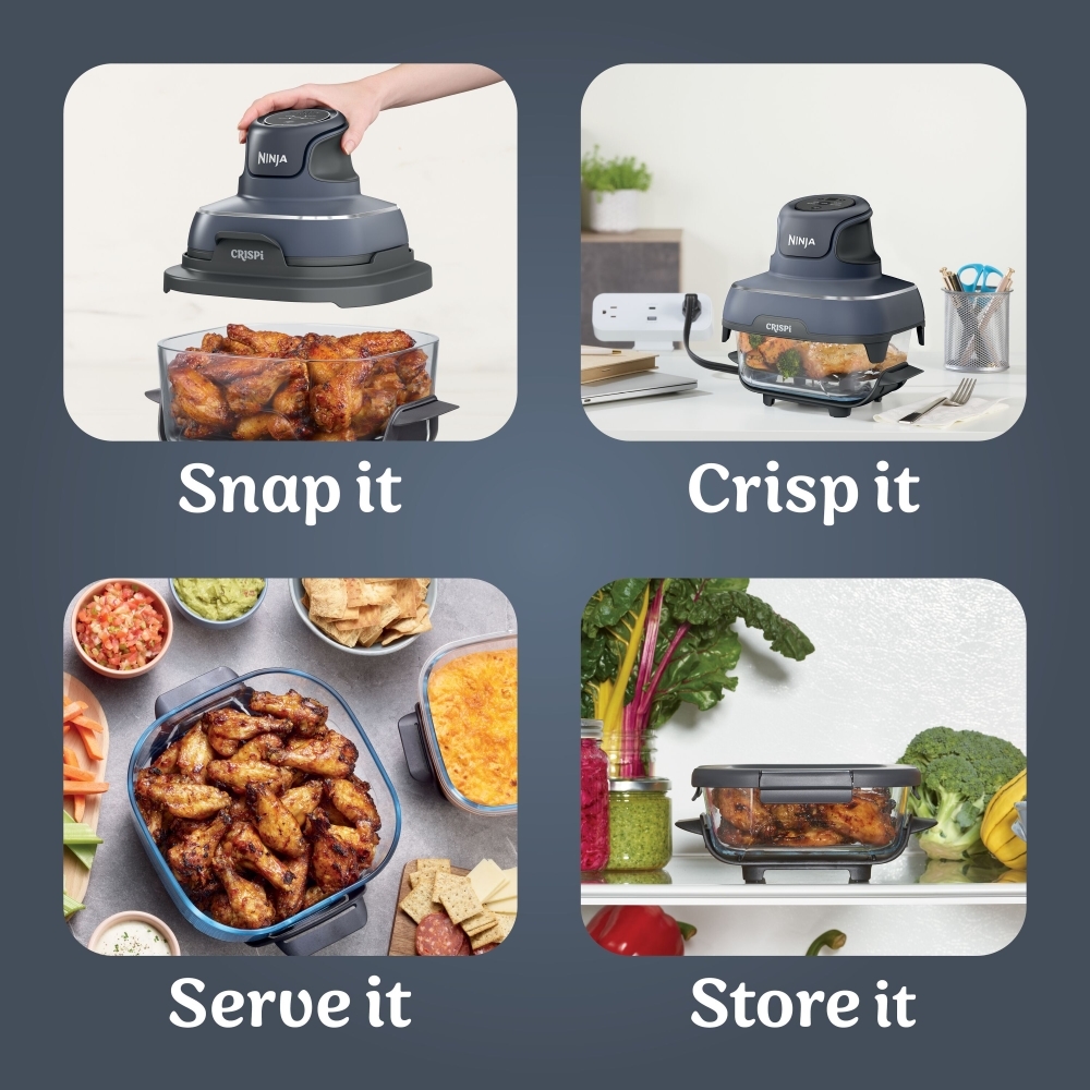 Ninja FN101UKGY CRISPi 4-in1 Portable Glass Air Fryer