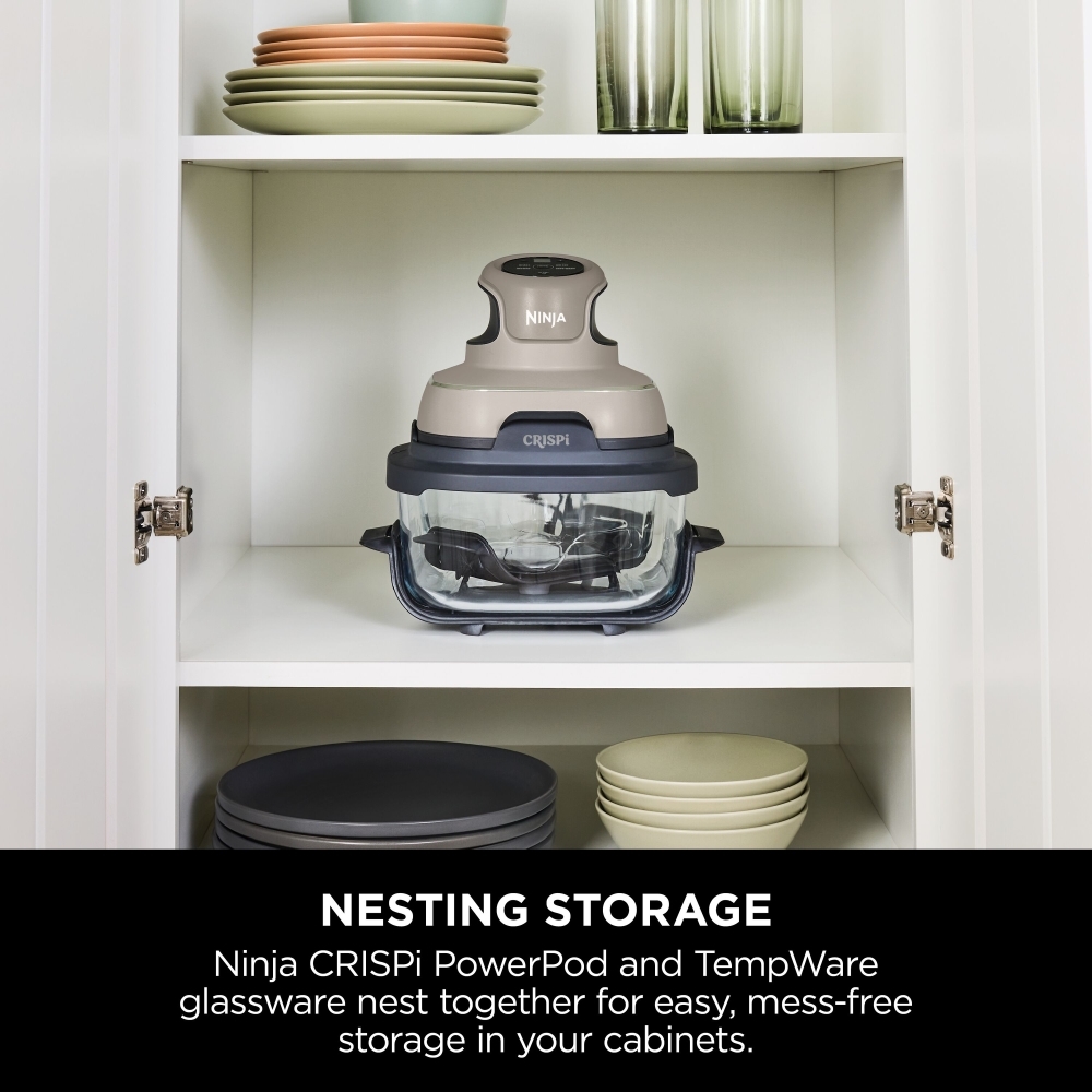 Ninja FN101UKST CRISPi 4-in-1 Portable Glass Air Fryer, Grey