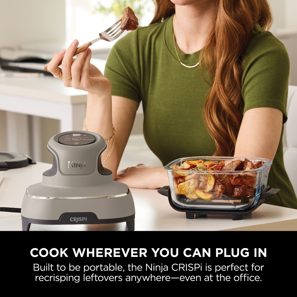Ninja FN101UKST CRISPi 4-in-1 Portable Glass Air Fryer, Grey