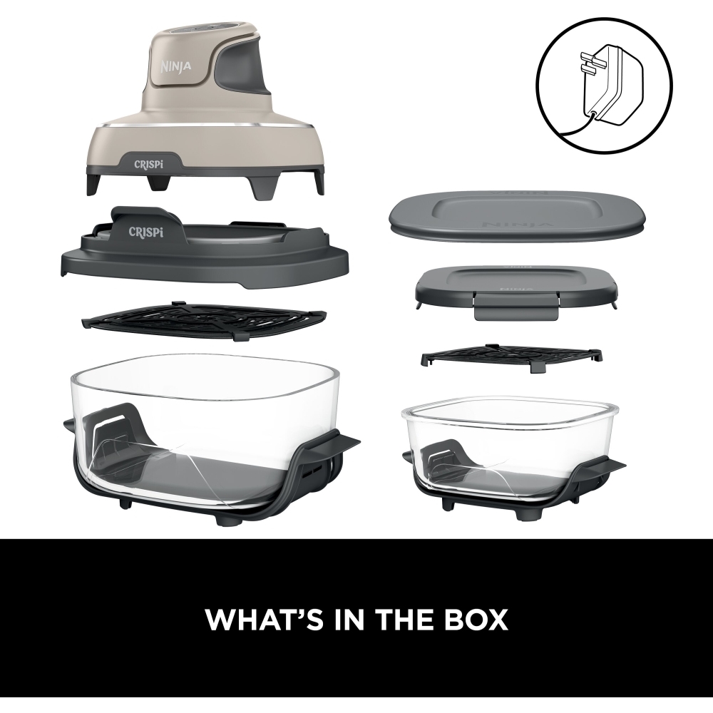 Ninja FN101UKST CRISPi 4-in-1 Portable Glass Air Fryer, Grey