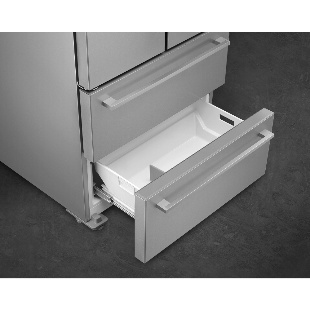 Smeg FQ55FXDE American Fridge Freezer,  Non-Plumbed, Stainless Steel, E Rated