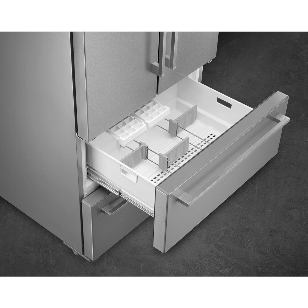 Smeg FQ55FXDE American Fridge Freezer, Stainless Steel, E Rated,  Non-Plumbed