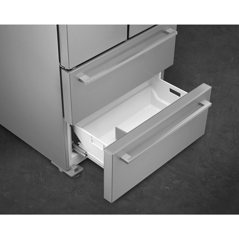 Smeg FQ55FXDE American Fridge Freezer, Stainless Steel, E Rated,  Non-Plumbed