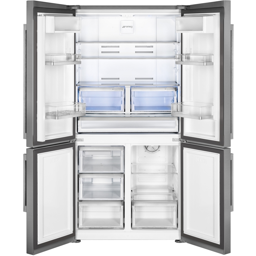 Smeg FQ60XDE American Fridge Freezer, Stainless Steel, E Rated,  Non-Plumbed