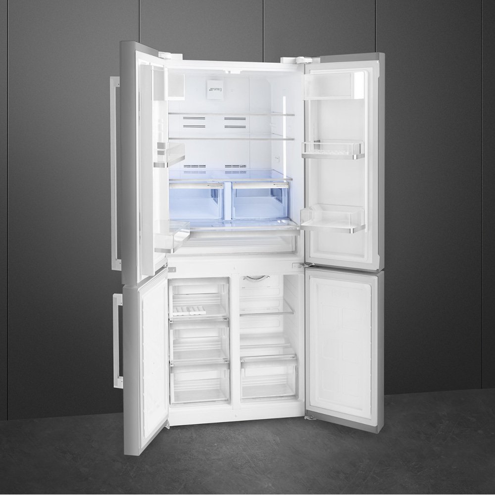 Smeg FQ60XDE American Fridge Freezer, Stainless Steel, E Rated,  Non-Plumbed