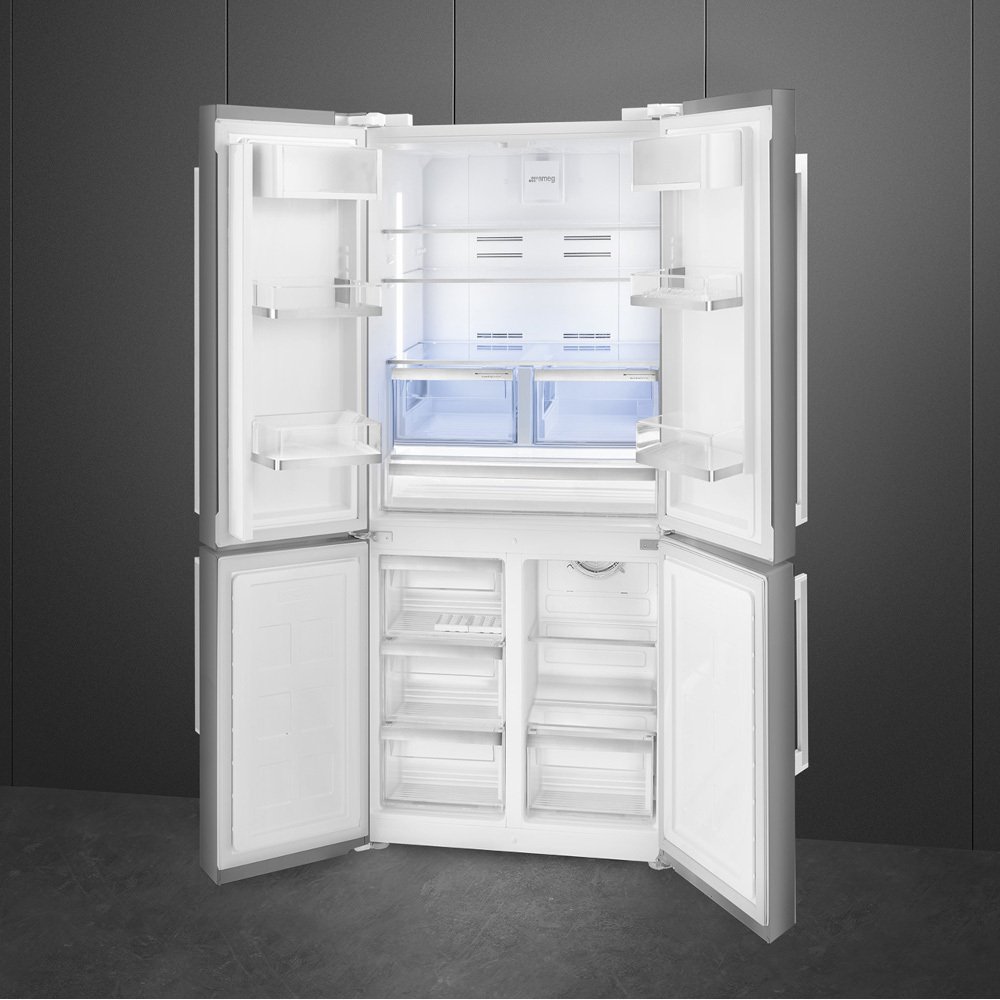 Smeg FQ60XDE American Fridge Freezer, Stainless Steel, E Rated,  Non-Plumbed