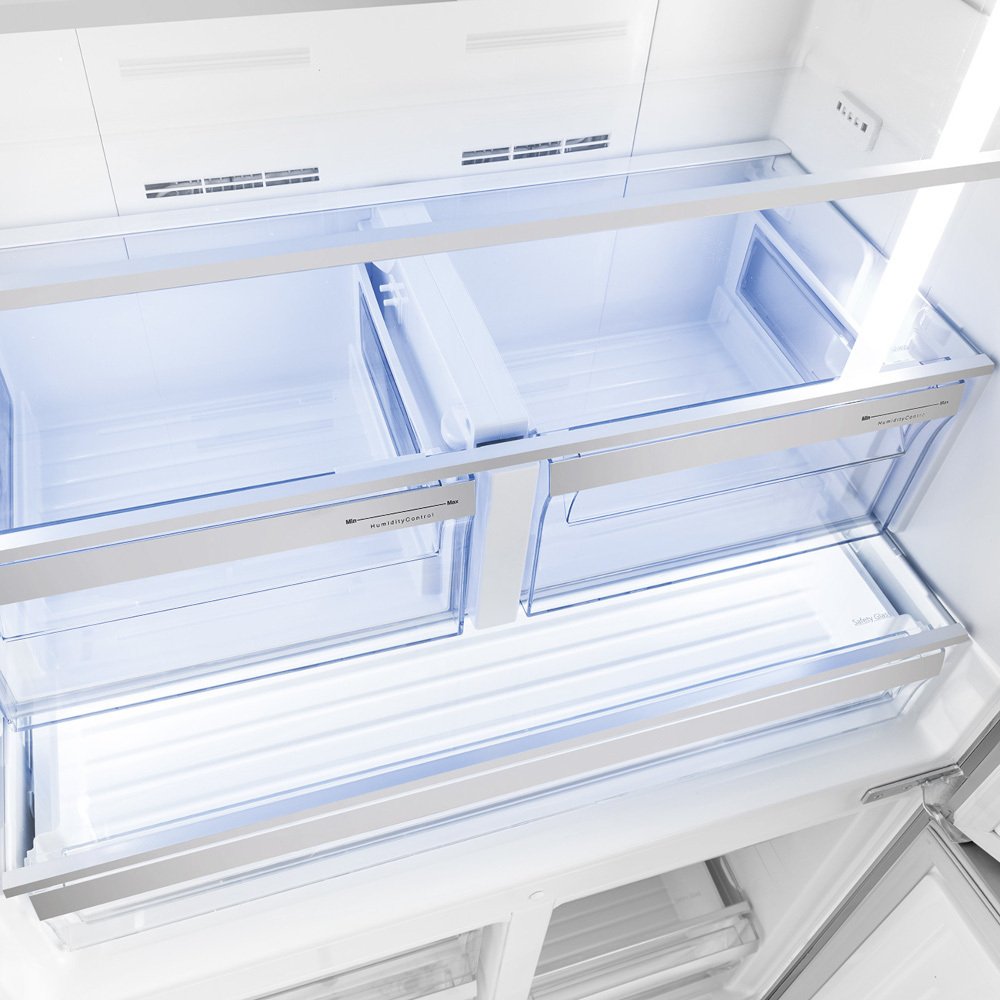 Smeg FQ60XDE American Fridge Freezer, Stainless Steel, E Rated,  Non-Plumbed