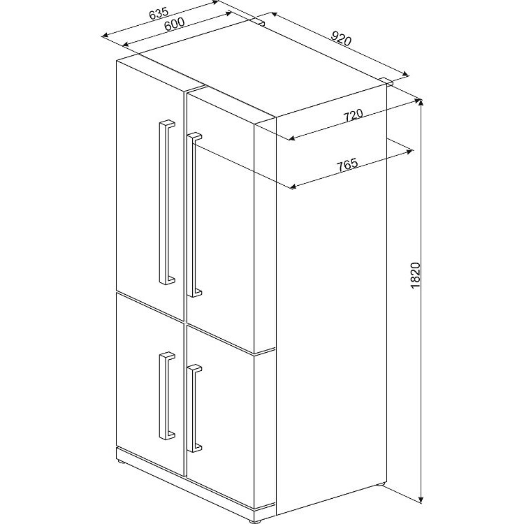 Buy Smeg FQ60XP Multi Door American Fridge Freezer (FQ60XP) Finger