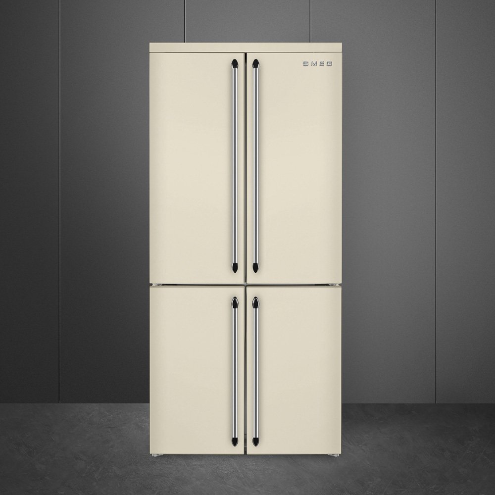 Smeg FQ960P6 Victoria American Fridge Freezer, Cream, E Rated,  Non-Plumbed