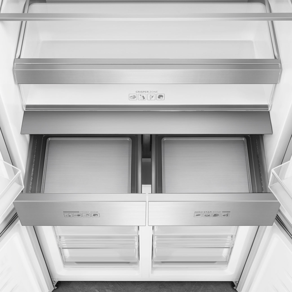 Smeg FQI60KD American Fridge Freezer,  Non-Plumbed, Black, D Rated