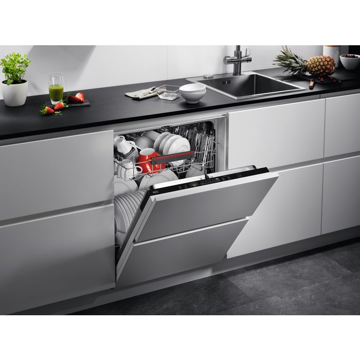 AEG FSS53637Z 6000 SatelliteClean Fully Integrated Dishwasher, 13 Place Settings, D Rated