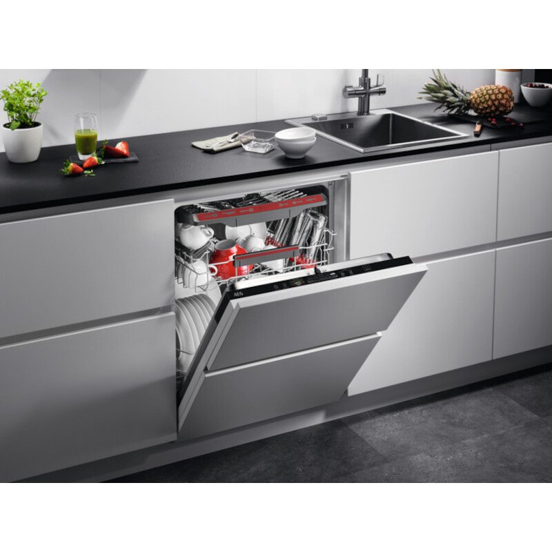AEG FSS64907Z 6000 SatelliteClean Fully Integrated Dishwasher, 14 Place Settings, C Rated