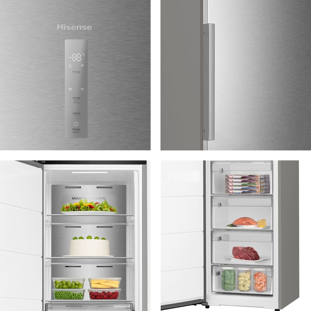 Hisense FT3K310SAIE No Frost Tall Freezer, Stainless Steel, E Rated