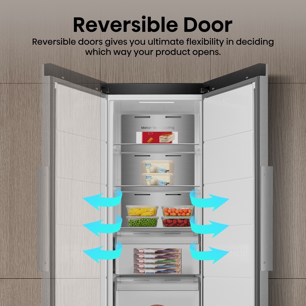 Hisense FT3K310SAIE No Frost Tall Freezer, Stainless Steel, E Rated