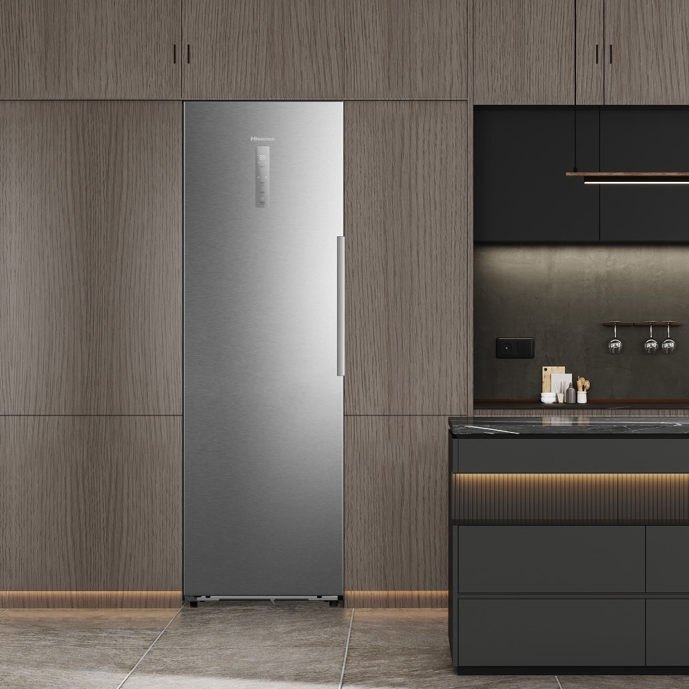 Hisense FT3K310SAIE No Frost Tall Freezer, Stainless Steel, E Rated