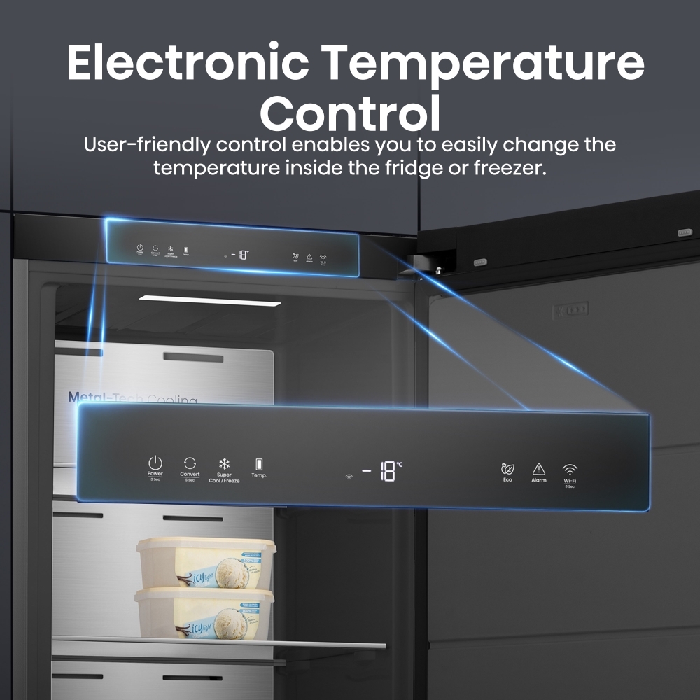 Hisense FT5K310GSFC Total No Frost Tall Freezer, Black, C Rated