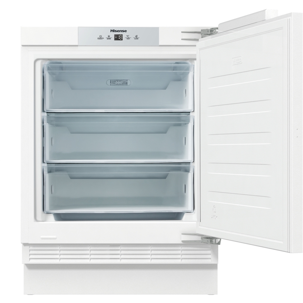 Hisense FUV124D4AWE Static Built-Under Freezer, Fixed Hinge, E Rated