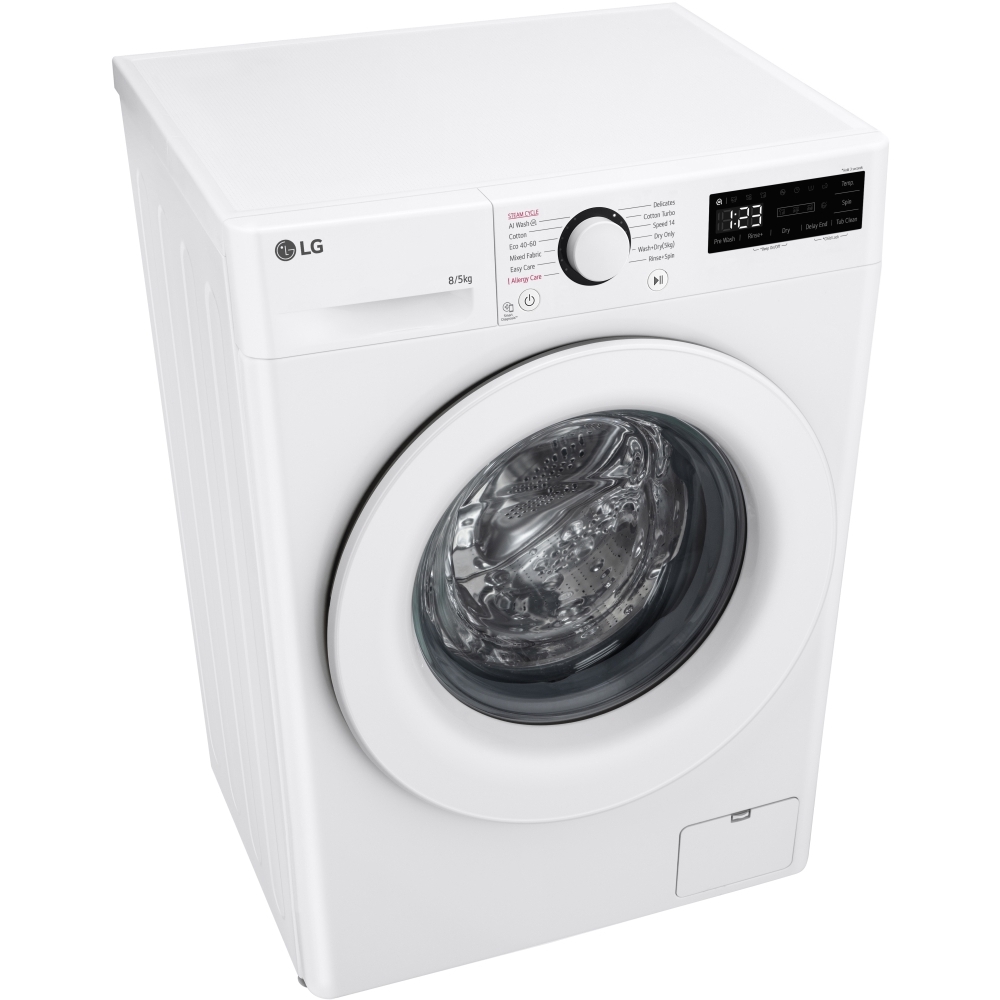 LG FWY385WWLN1 Washer Dryer, 8kg/5kg, 1200 Spin, White, E Rated