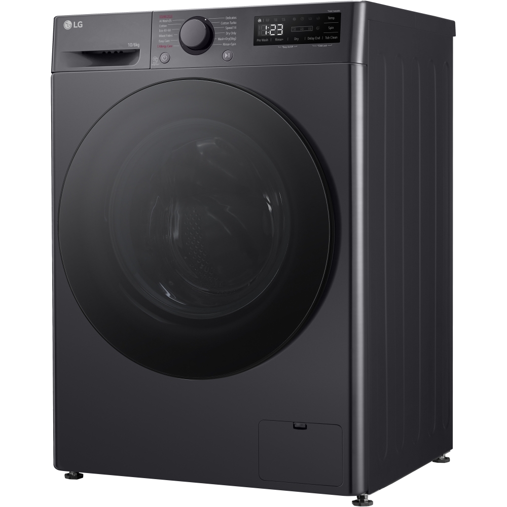 LG FWY606GBLN1 Washer Dryer, 10kg/6kg, 1400 Spin, Grey, A Rated