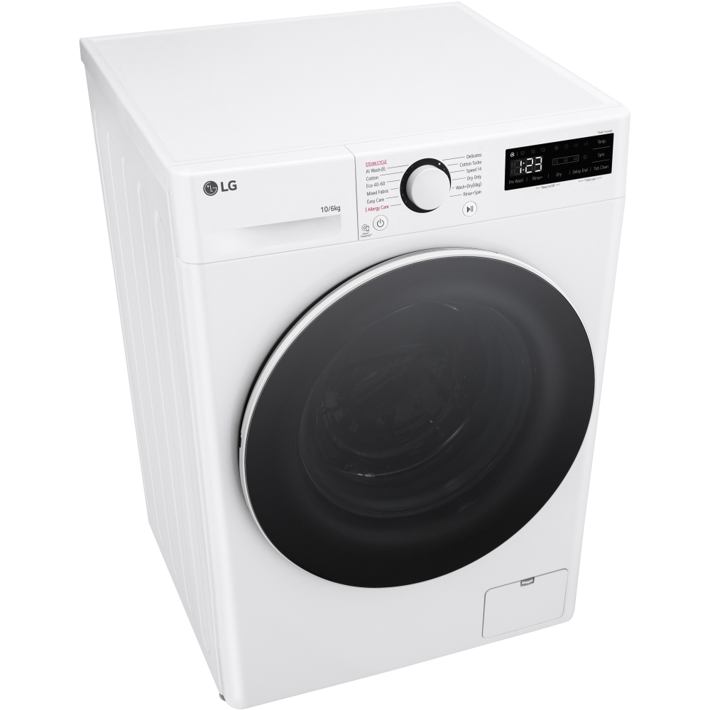 LG FWY606WWLN1 Washer Dryer, 10kg/6kg, 1400 Spin, White, D Rated