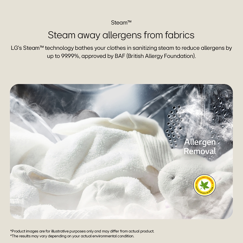 LG FWY606WWLN1 Washer Dryer, 10kg/6kg, 1400 Spin, White, D Rated