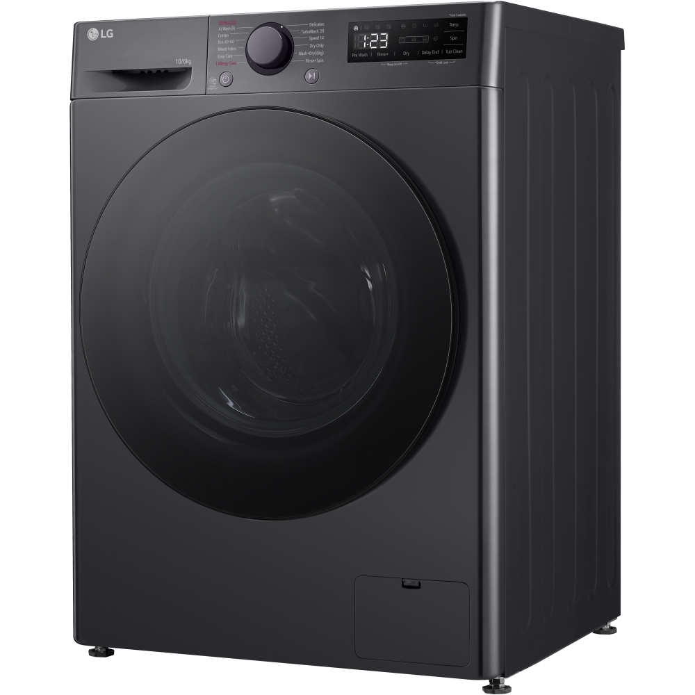 LG FWY706GBTN1 Washer Dryer, 10kg/6kg, 1400 Spin, Grey, D Rated