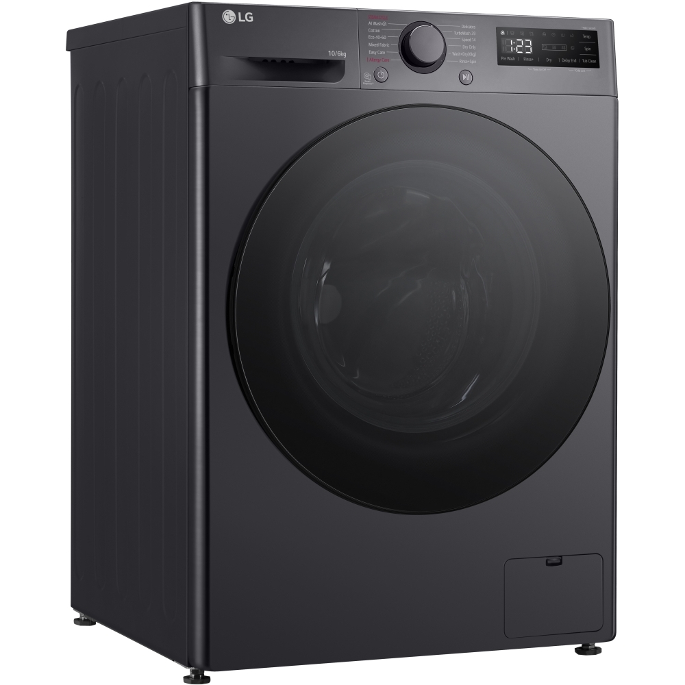 LG FWY706GBTN1 Washer Dryer, 10kg/6kg, 1400 Spin, Grey, D Rated