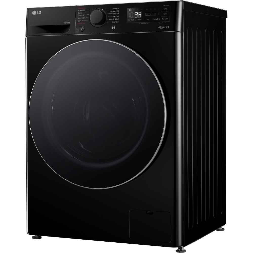 LG FWY706NCTN1 Washer Dryer, 10kg/6kg, 1400 Spin, Black, D Rated