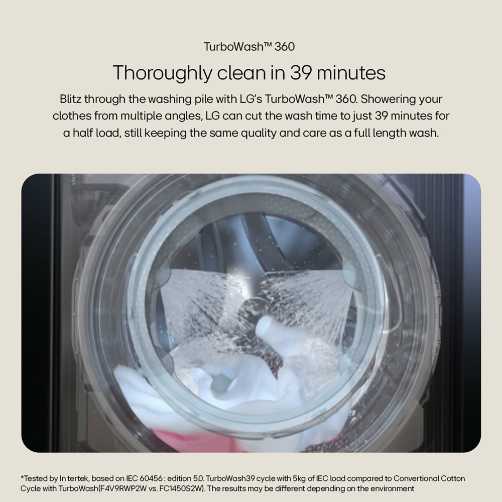 LG FWY706WWTN1 Washer Dryer, 10kg/6kg, 1400 Spin, White, D Rated