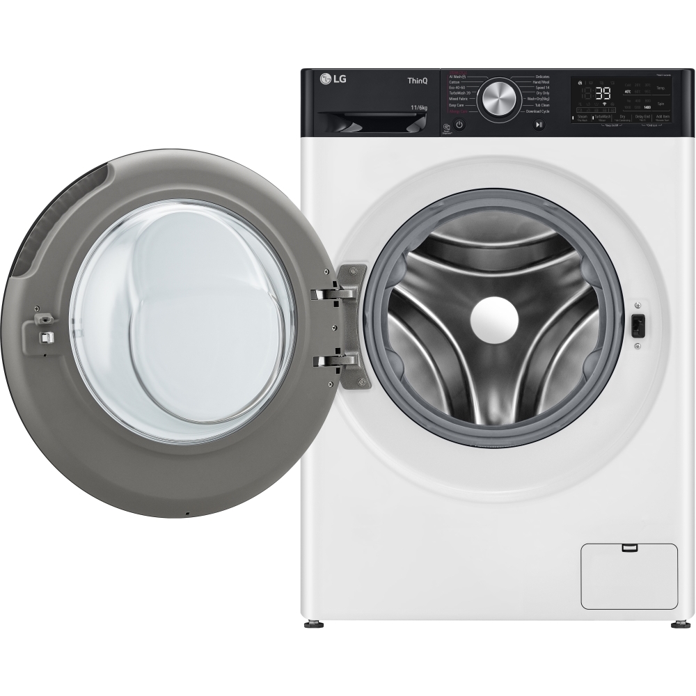 LG FWY916WBTN1 Washer Dryer, 11kg, 1400 Spin, White