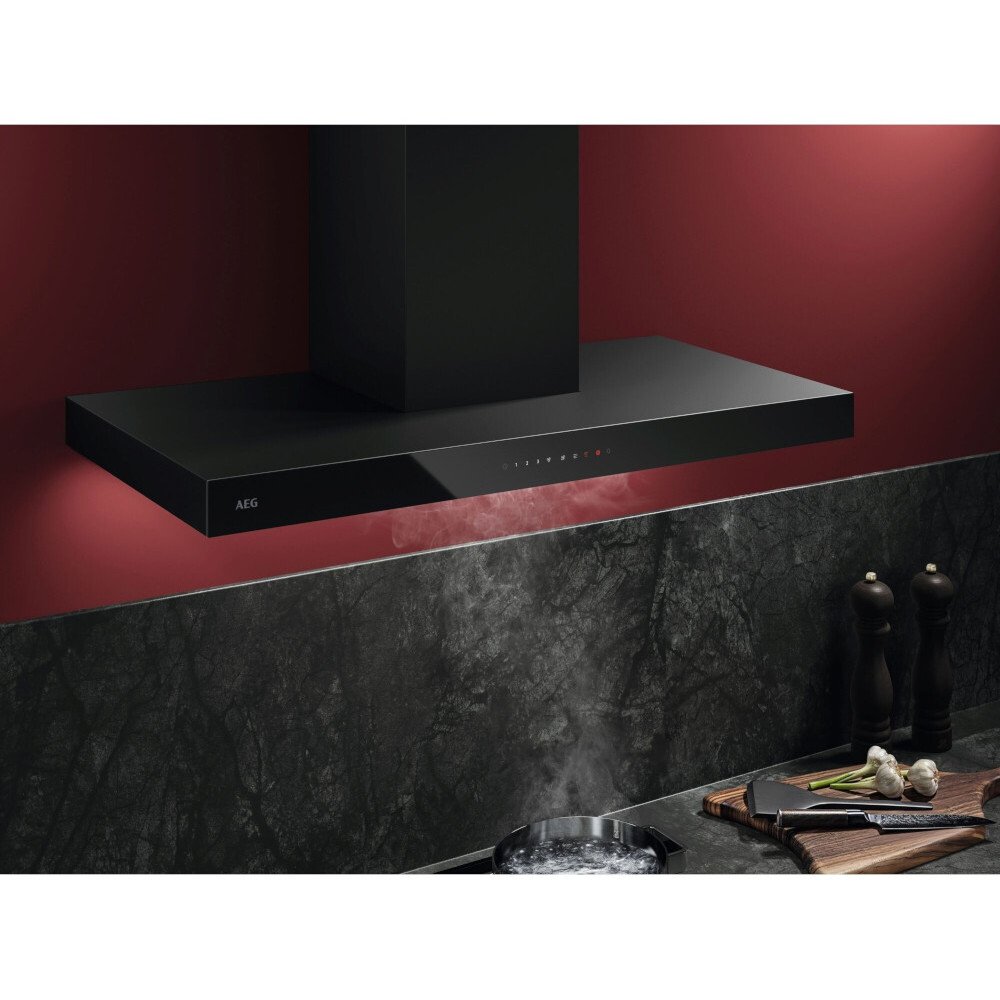AEG GB67D91HB 90cm Chimney Cooker Hood, Black, A Rated