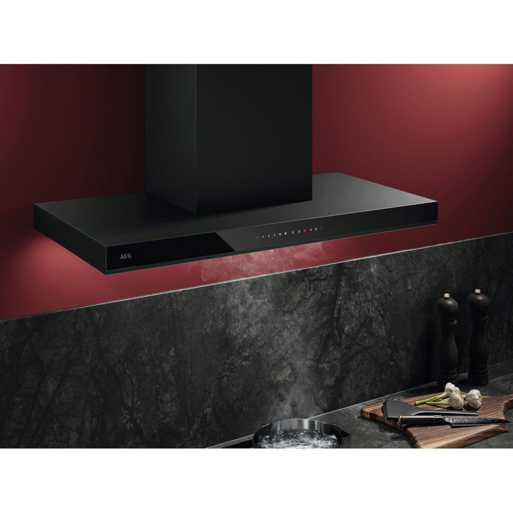 AEG GB87D91CB 90cm Chimney Cooker Hood, Black, A Rated