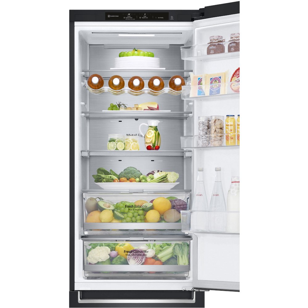 LG GBB72MCVBN Frost Free Fridge Freezer, 70/30, Black, B Rated Marks