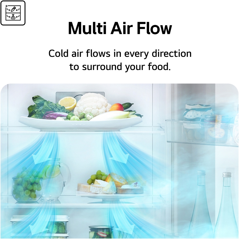 LG GBBS524CEV Total No Frost Fridge Freezer, 70/30, Black, C Rated