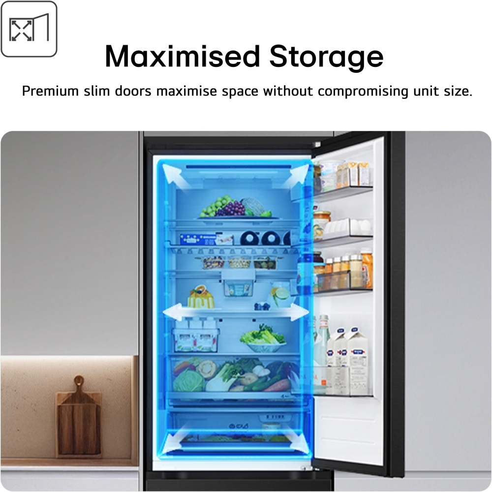 LG GBBSJ10EEP Total No Frost Fridge Freezer, 60/40, Black, E Rated