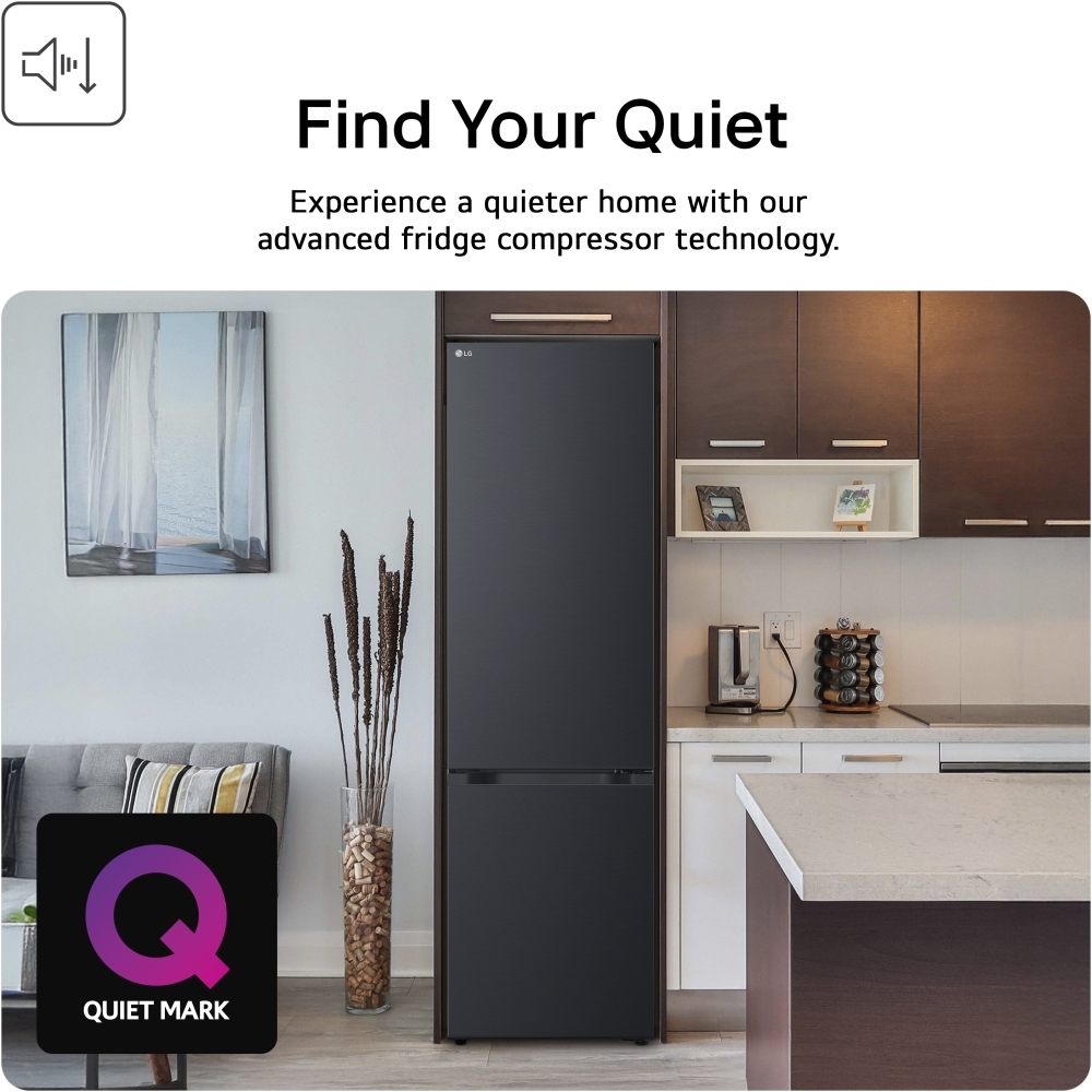 LG GBBSJ10EEP Total No Frost Fridge Freezer, 60/40, Black, E Rated