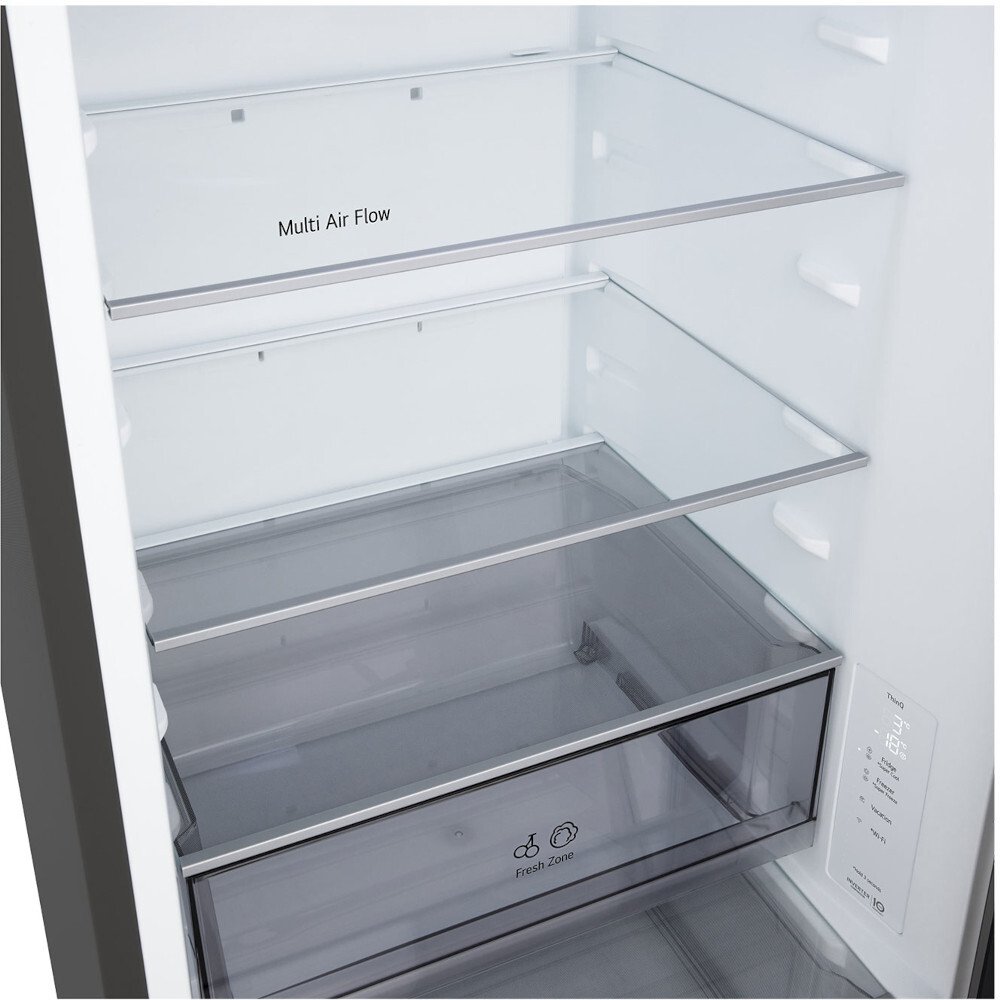 LG GBFSJ10DEP Total No Frost Fridge Freezer, 60/40, Black, D Rated