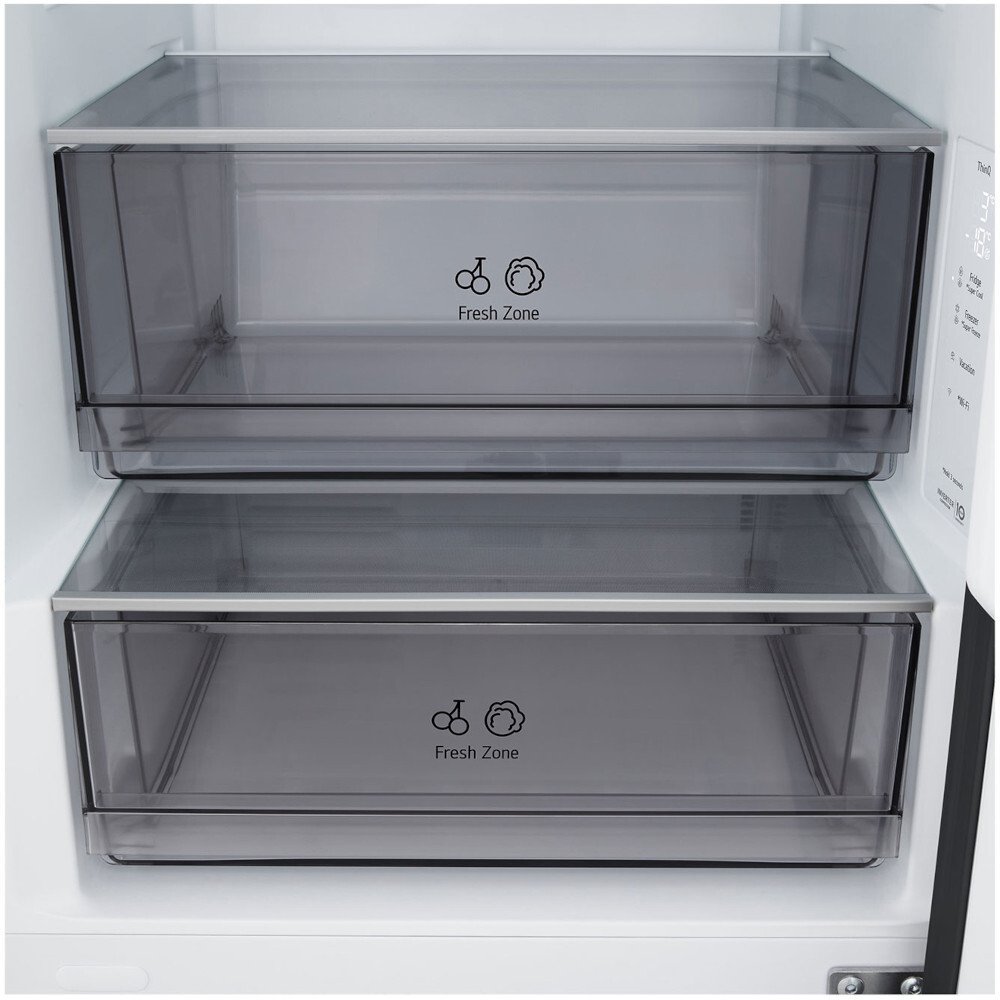 LG GBFSJ10DEP Total No Frost Fridge Freezer, 60/40, Black, D Rated