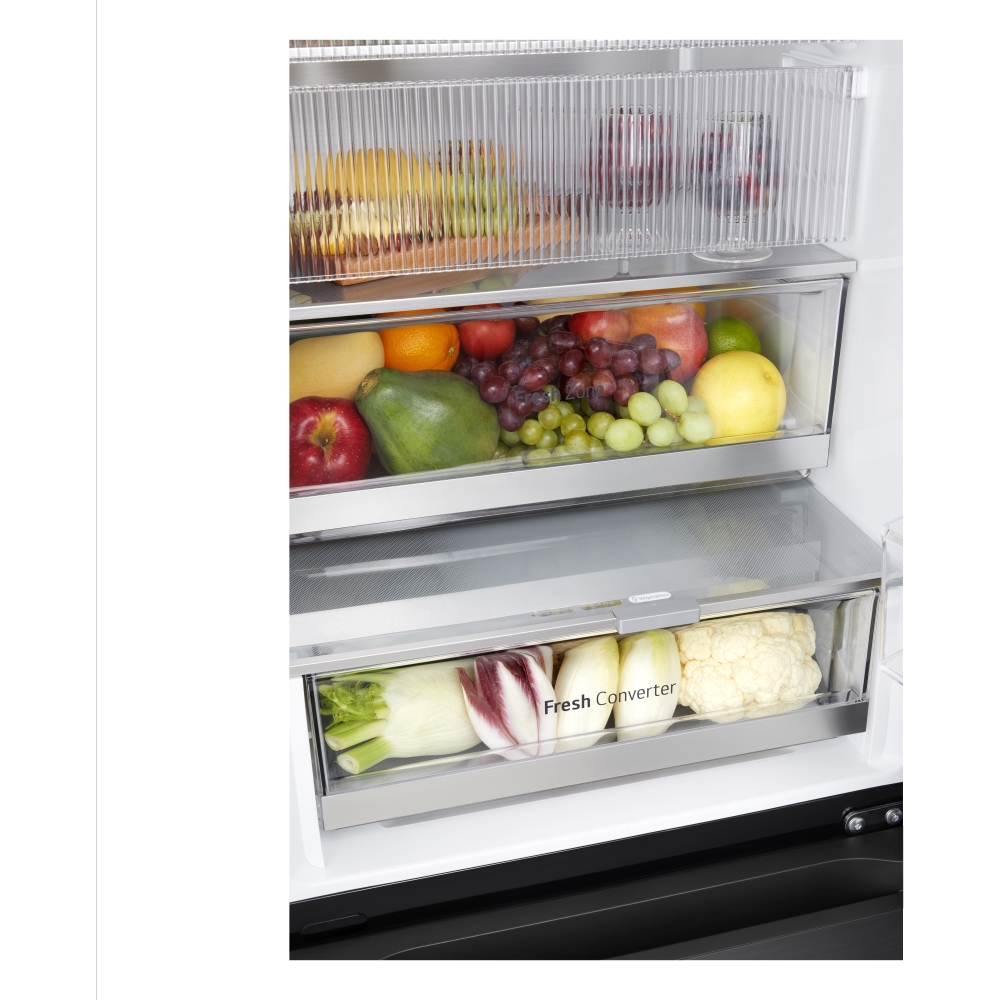 LG GBG7190CEV Total No Frost Fridge Freezer, 60/40, Black, C Rated