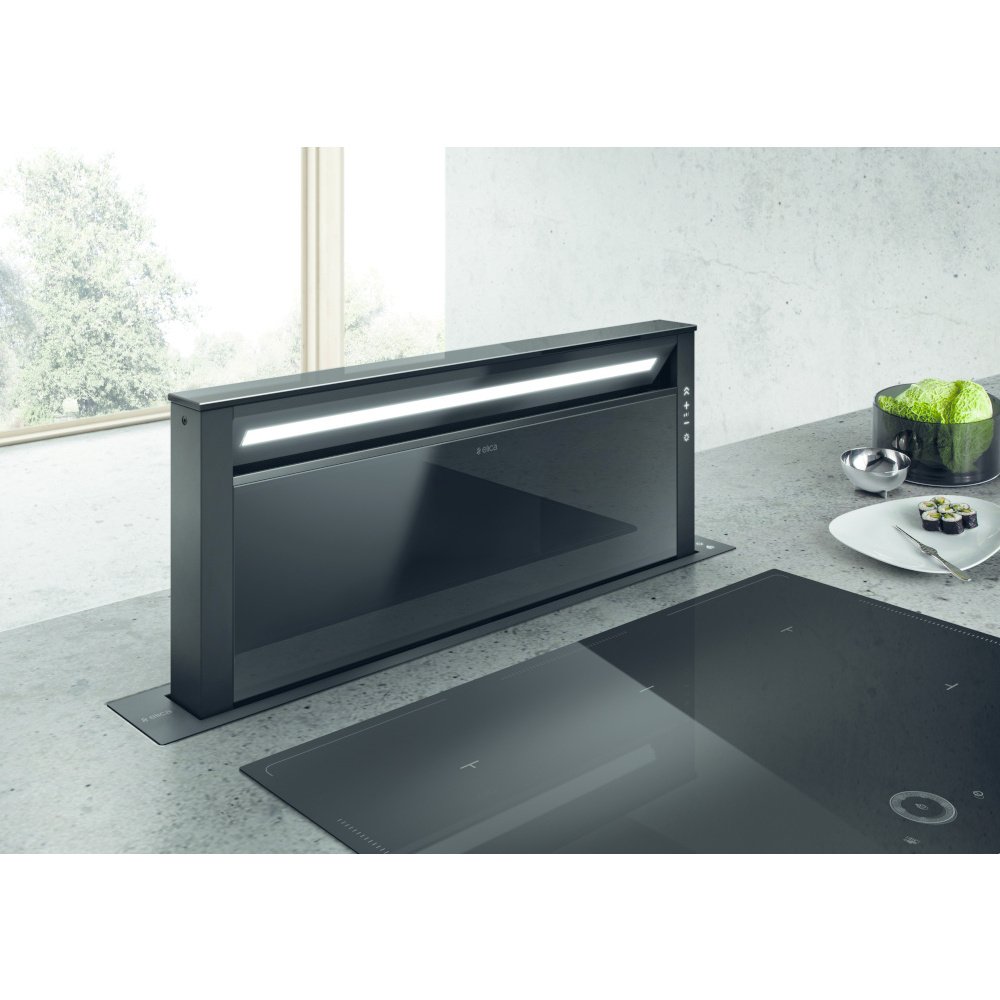 Elica GETUP-BLK Downdraft Extractor, Black, A Rated