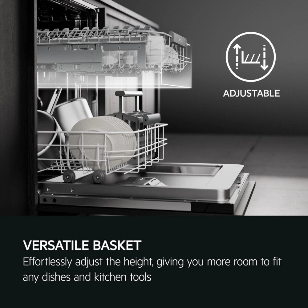 AEG GF5200D2SNM Dishwasher, 14 Place Settings, Stainless Steel, D Rated