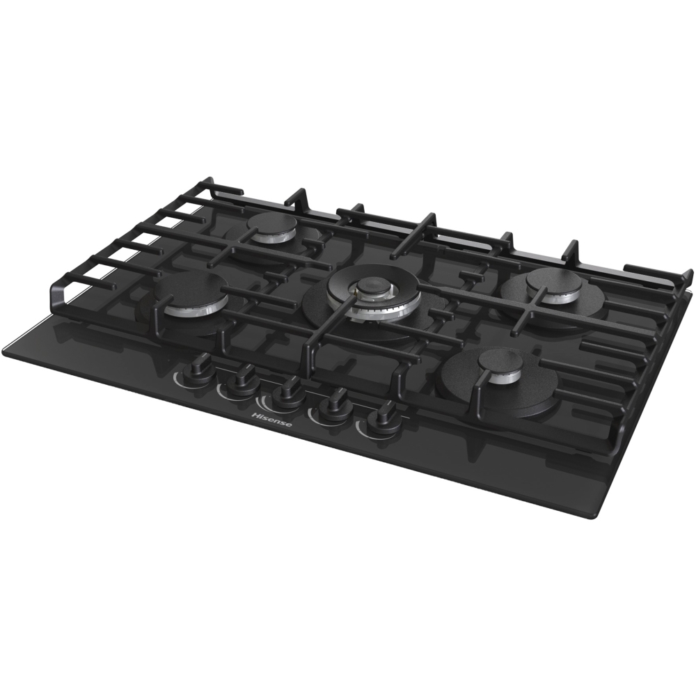 Hisense GG773B 75cm 5 Burner Gas Hob, Black