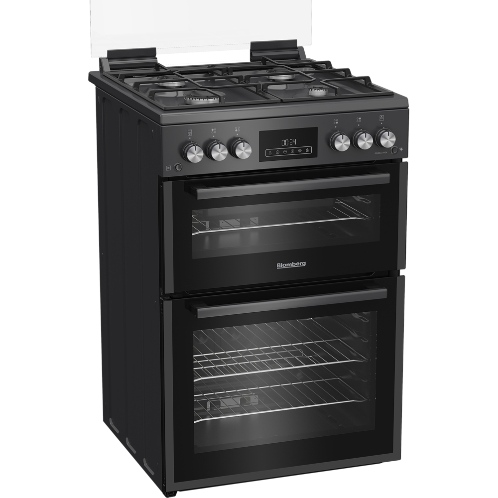 Blomberg GGRN655N Gas Cooker with Double Oven, Grey, A+ Rated