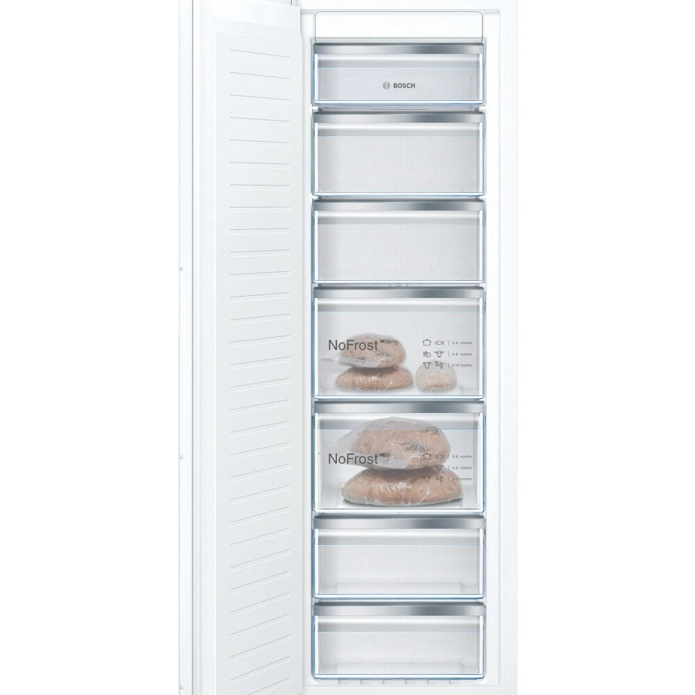 Bosch GIN81VEE0G Series 4 No Frost Built-In Freezer, Fixed Hinge, E Rated