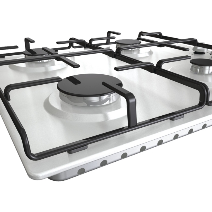 Hisense GM642XHS 60cm 4 Burner Gas Hob, Stainless Steel