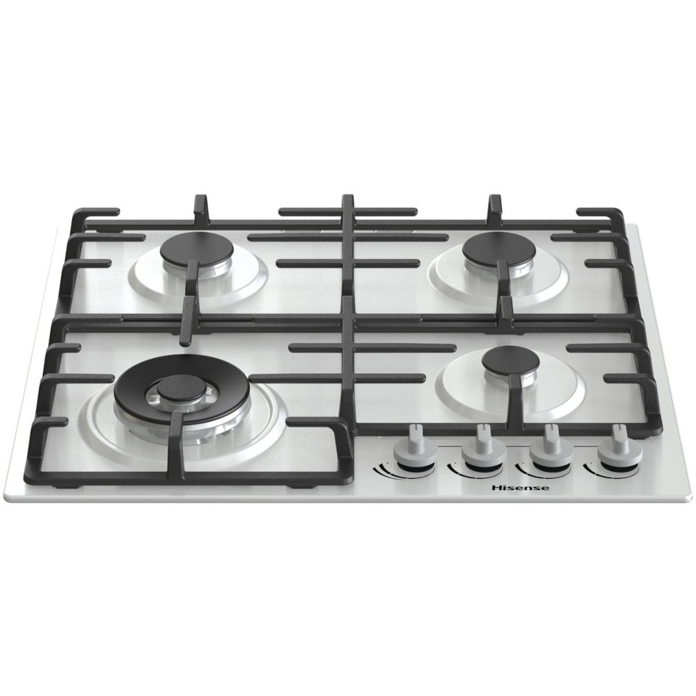 Hisense GM663XB 60cm 4 Burner Gas Hob, Stainless Steel Marks Electrical