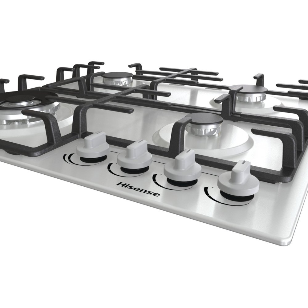Hisense GM663XB 60cm 4 Burner Gas Hob, Stainless Steel