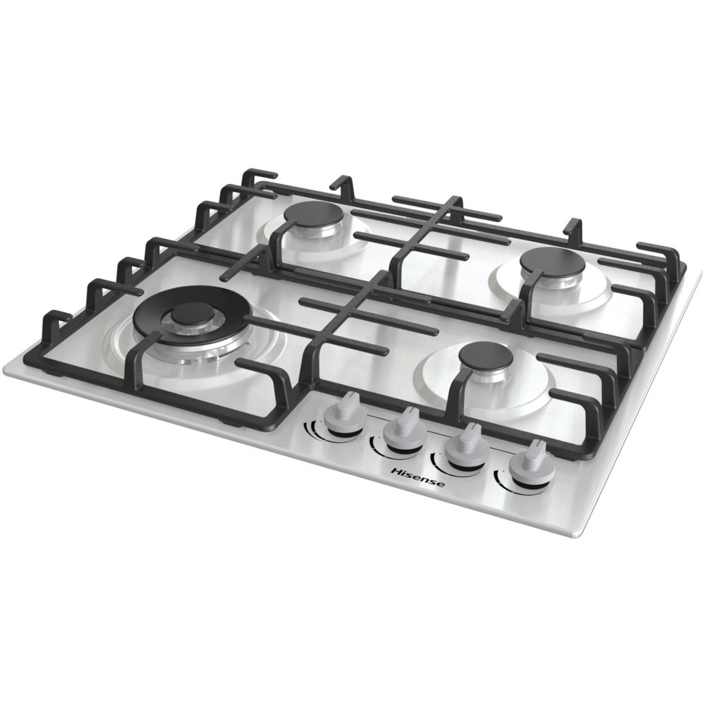 Hisense GM663XB 60cm 4 Burner Gas Hob, Stainless Steel