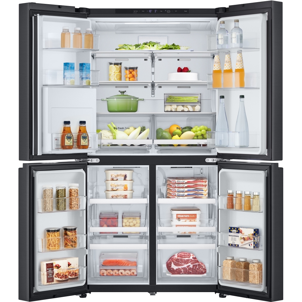 LG GMF960EV4E American Fridge Freezer,  Plumbed, Black, E Rated